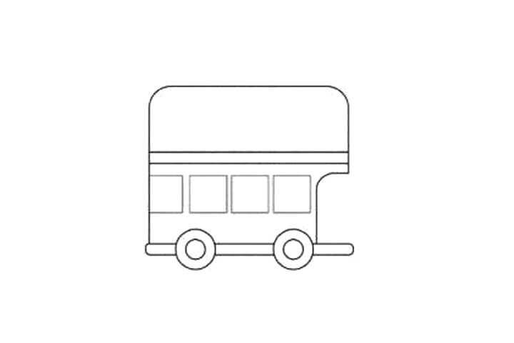 双层巴士简笔画画法步骤-图4