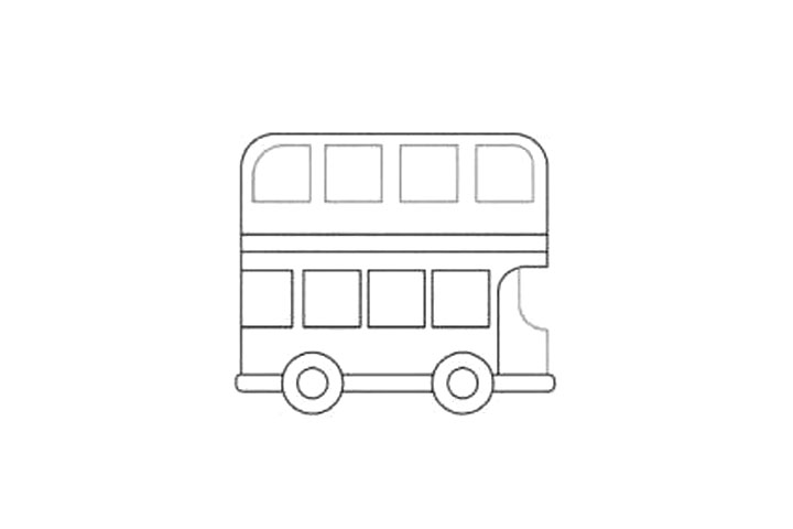 双层巴士简笔画画法步骤-图5