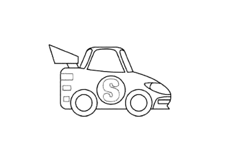 赛车简笔画画法步骤-图6