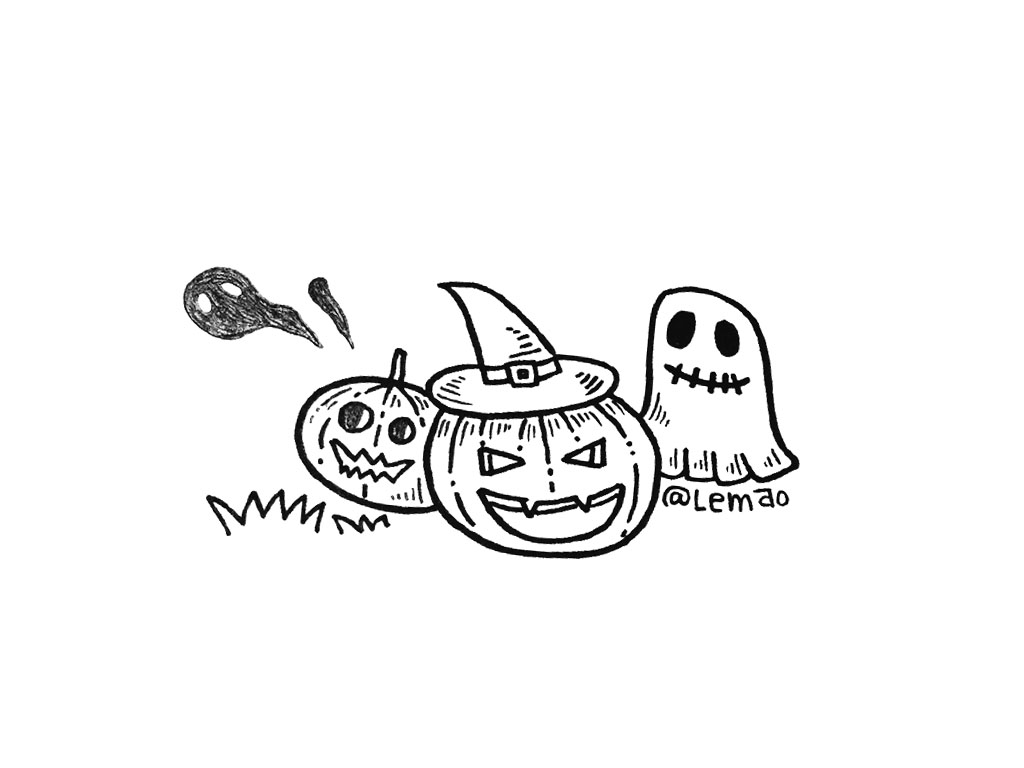 一组漂亮的万圣节简笔画图片-图2