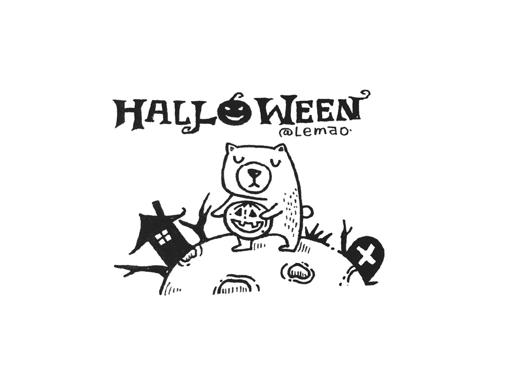 一组漂亮的万圣节简笔画图片-图4