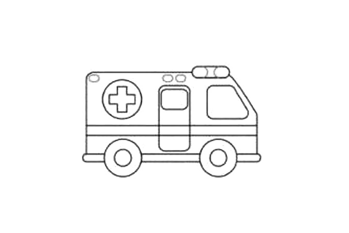 简单的救护车简笔画画法步骤-图6