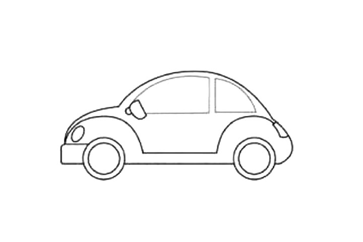 甲壳虫小汽车简笔画画法步骤-图6