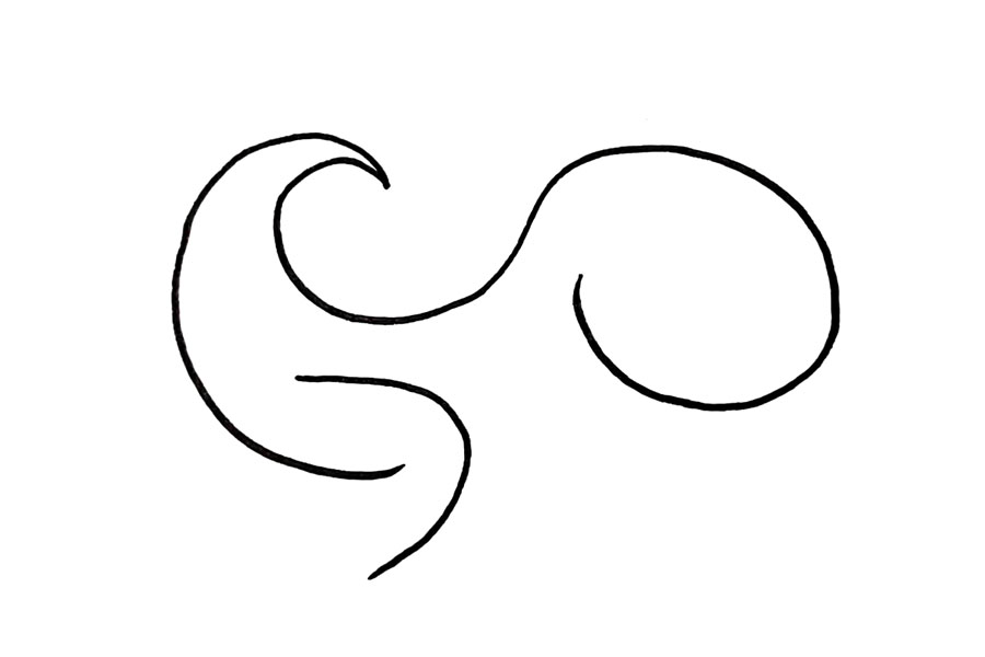 步骤3：在下面画一个饭C。