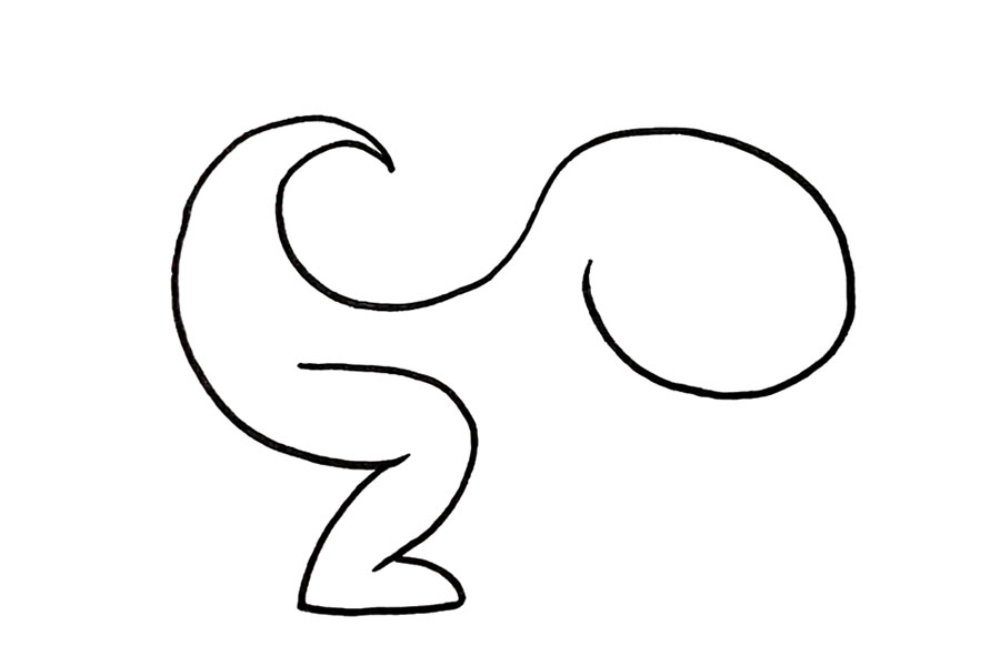 步骤4：勾勒出腿部轮廓。