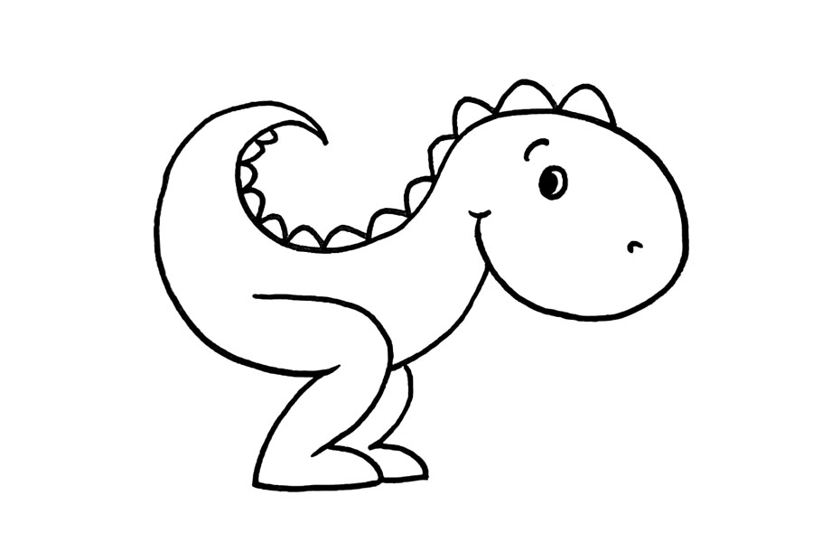 步骤8：用连续的三角再出背部的棘