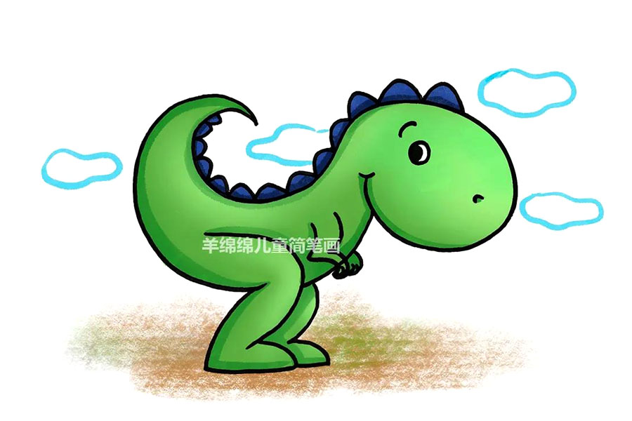霸王龙简笔画画法步骤