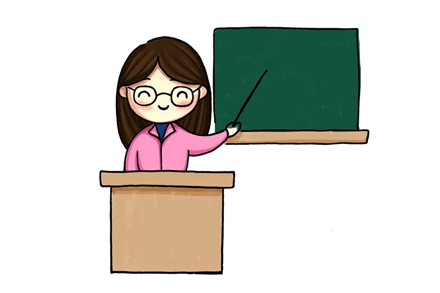 三尺讲台育花苗 教师节主题简笔画