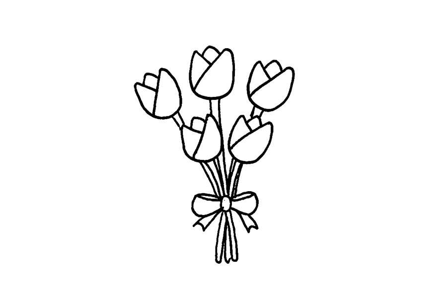 步骤7：注意蝴蝶结下面也要画出一些哦，这样比较真实自然。