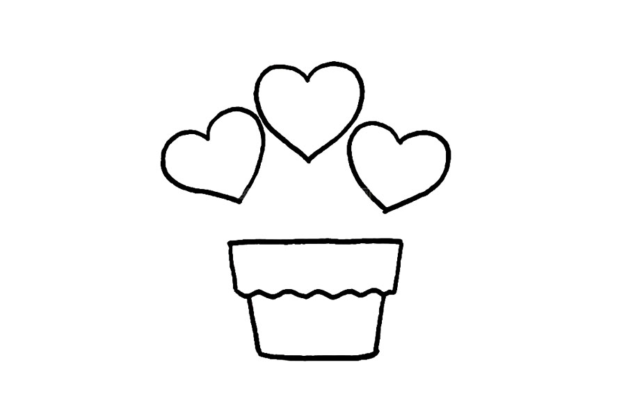 步骤5：画花盆的下部分。