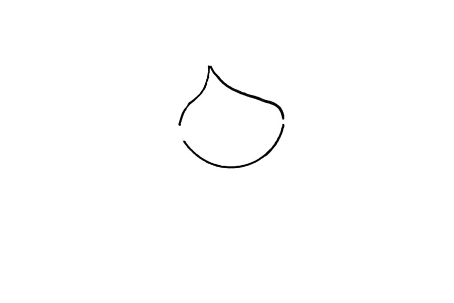 步骤2：然后一个大大的“人”字画出刘海轮廓。