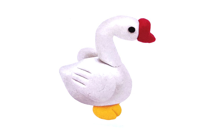 用粘土怎么捏大白鹅