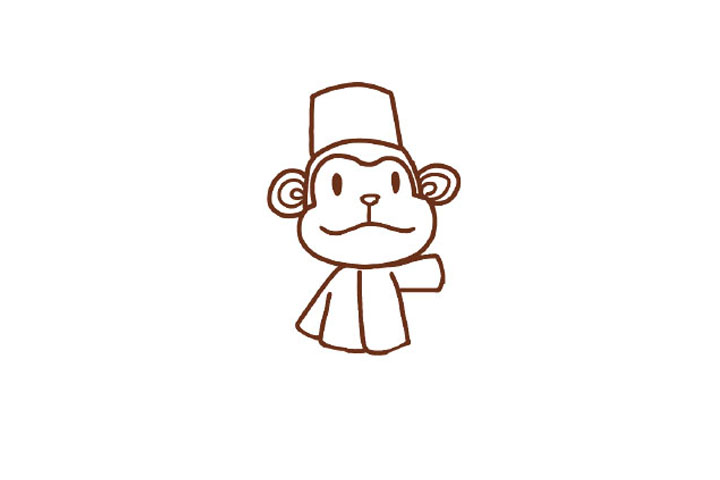 乐队小猴子简笔画画法步骤-图4