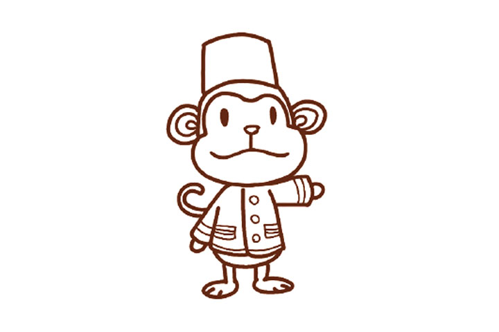 乐队小猴子简笔画画法步骤-图7