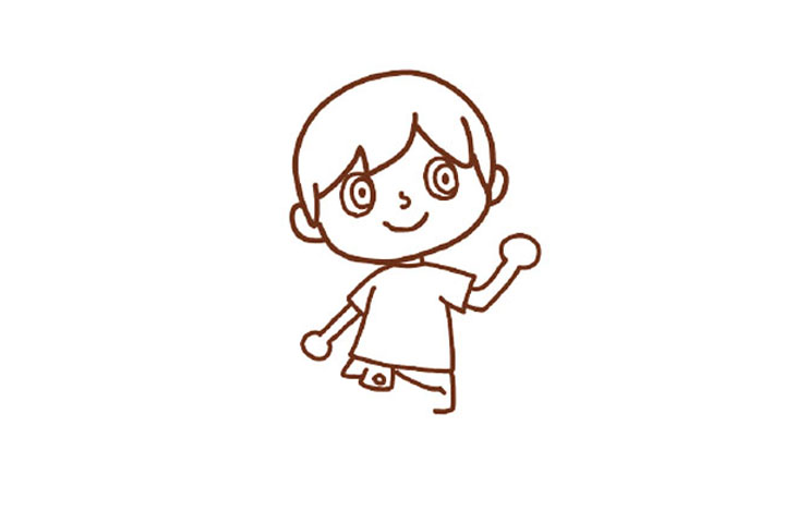 背书包的小男孩简笔画教程-图6