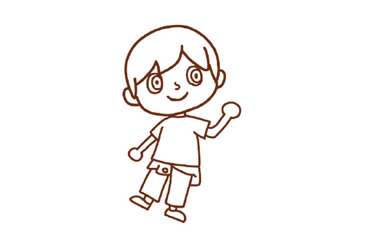 背书包的小男孩简笔画教程-图7