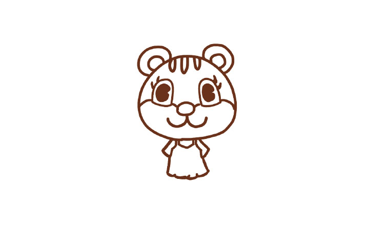 可爱松鼠妹妹简笔画教程-图6