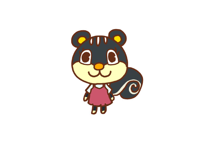 可爱松鼠妹妹简笔画教程