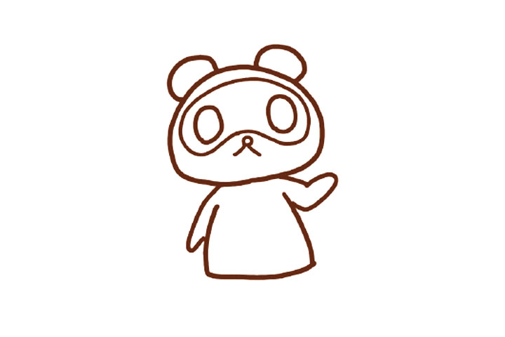 小浣熊叔叔简笔画教程-图4
