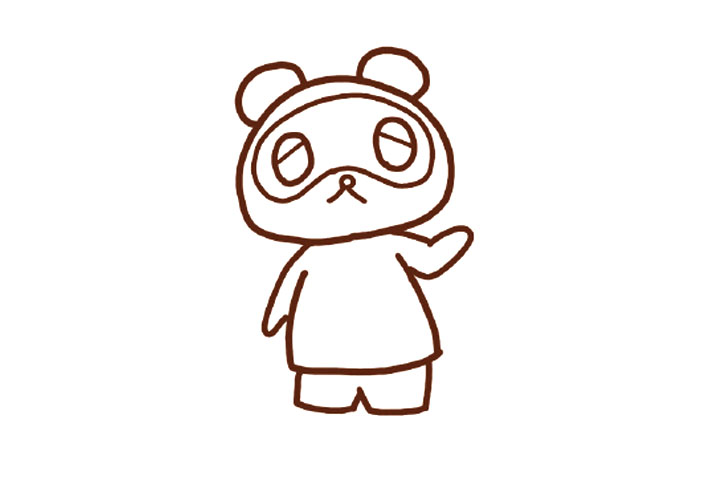 小浣熊叔叔简笔画教程-图5