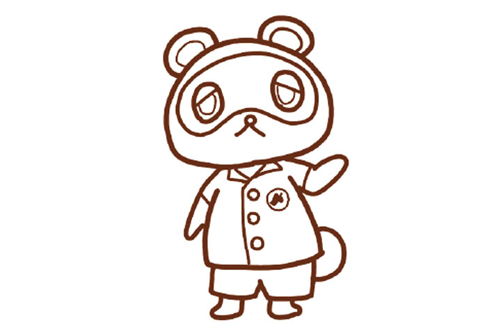 小浣熊叔叔简笔画教程-图7