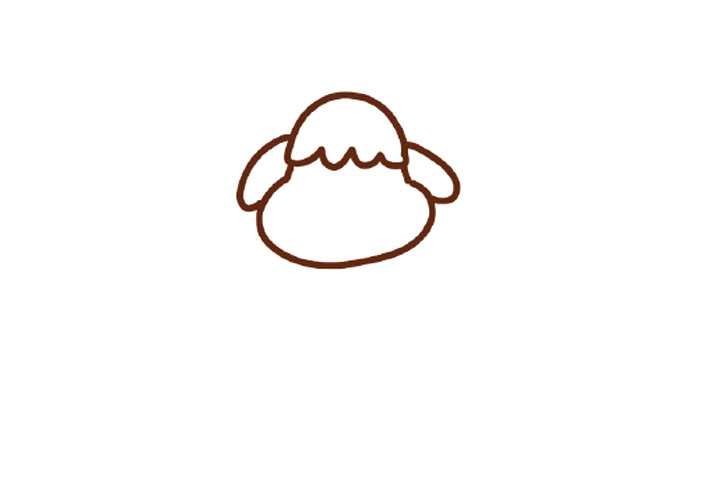 可爱卡通小羊简笔画教程-图2