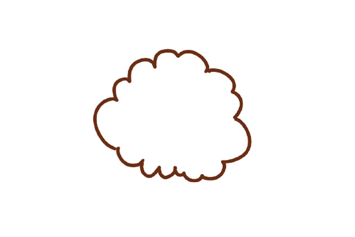 毛茸茸的绵羊简笔画教程-图1