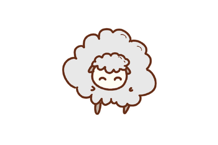 毛茸茸的绵羊简笔画教程