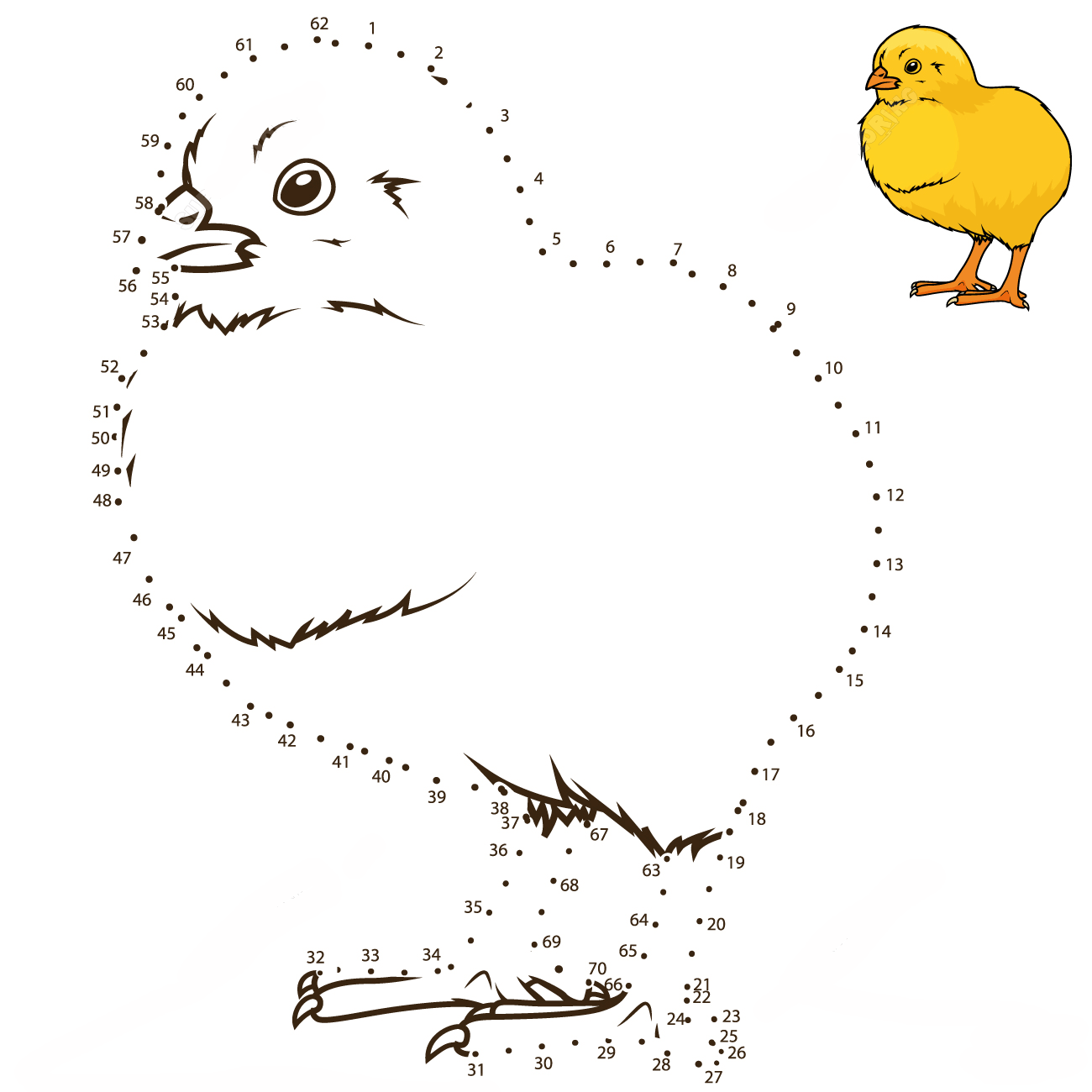 小鸡连线画图片素材