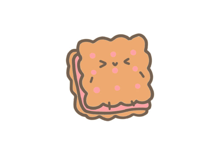 甜甜的夹心饼干简笔画教程