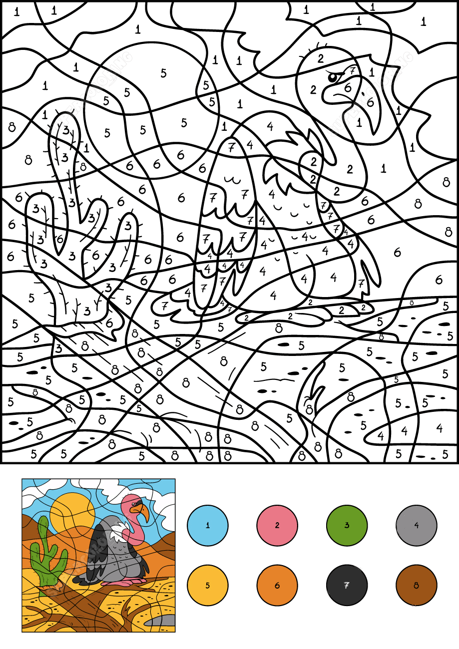 秃鹫涂色画素材