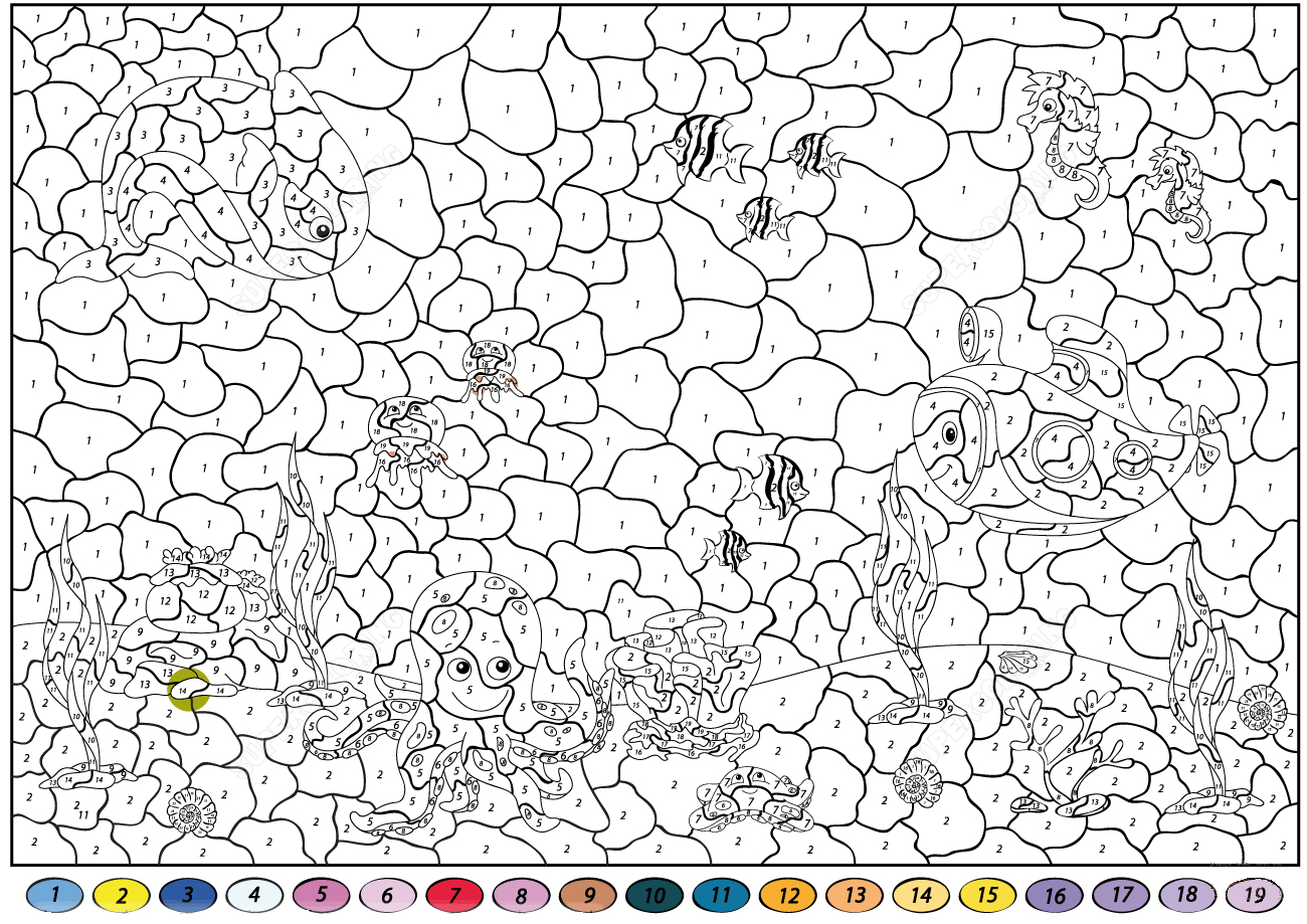 海底世界涂色卡