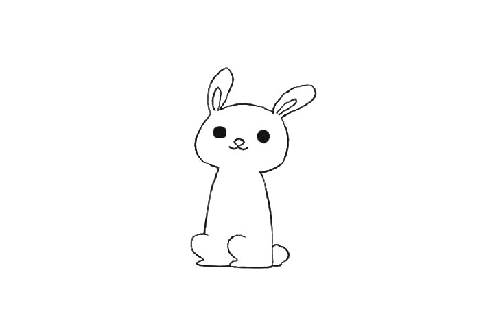 吃月饼赏花的玉兔简笔画教程-图1