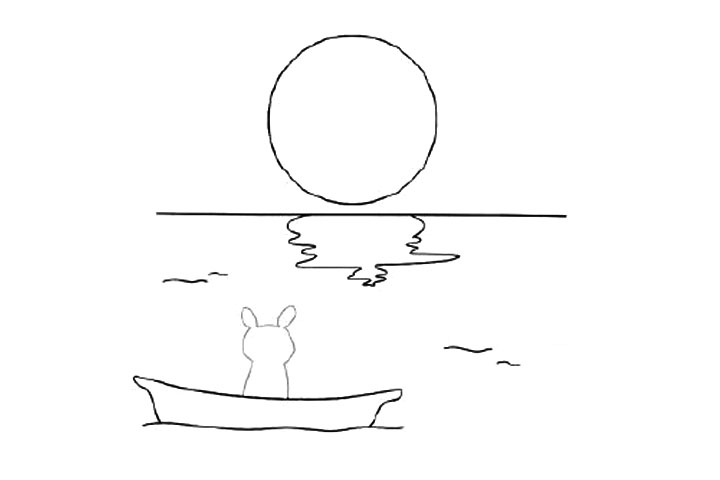 中秋赏月简笔画教程-图5