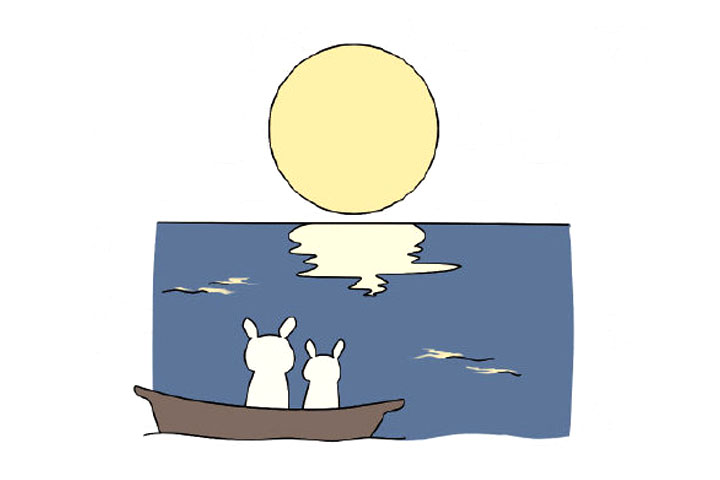 中秋赏月简笔画教程