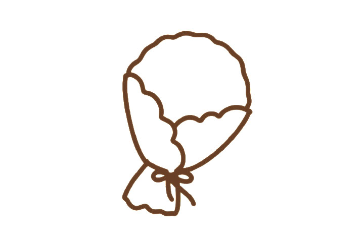 漂亮的花束简笔画教程-图1