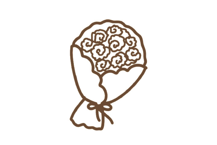 漂亮的花束简笔画教程-图2