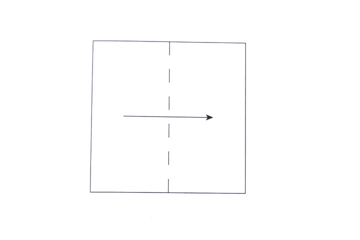 步骤1：对边折。