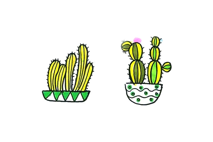 漂亮的小盆栽简笔画图片1-图4