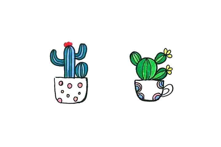 漂亮的小盆栽简笔画图片3-图4