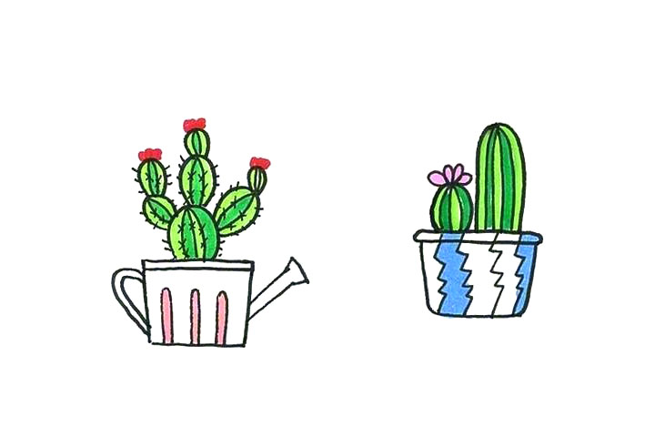 漂亮的小盆栽简笔画图片4-图2