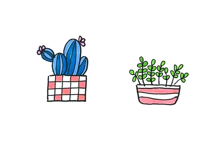 漂亮的小盆栽简笔画图片4-图6