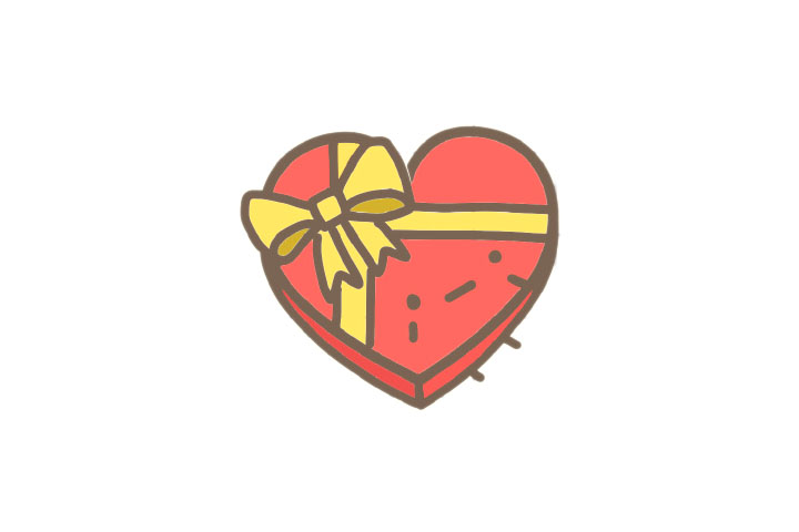 漂亮的心形礼物盒简笔画画法步骤