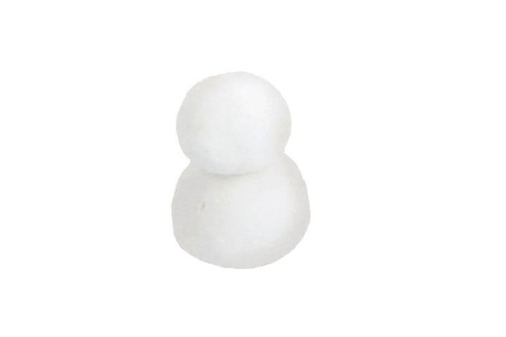 步骤1：搓两个白色圆球，作为头部和身体，并固定在一起。