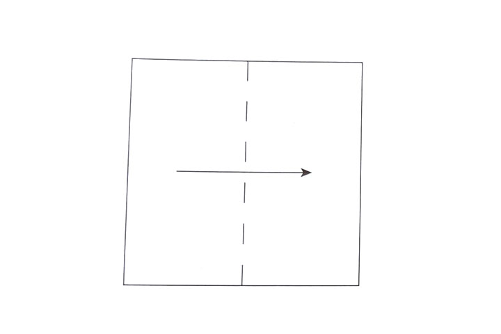 步骤1：对边折。