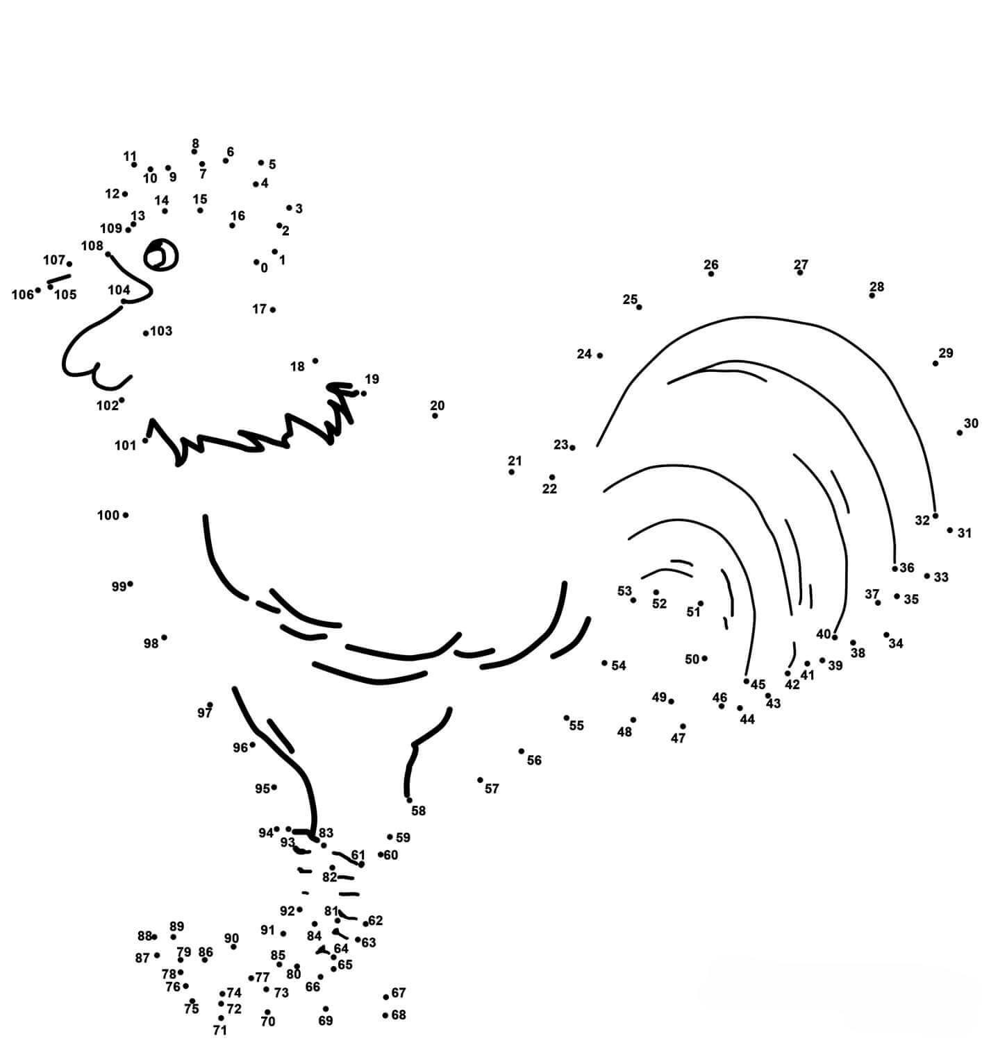 公鸡连线画图片素材