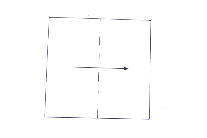步骤1：对边折。