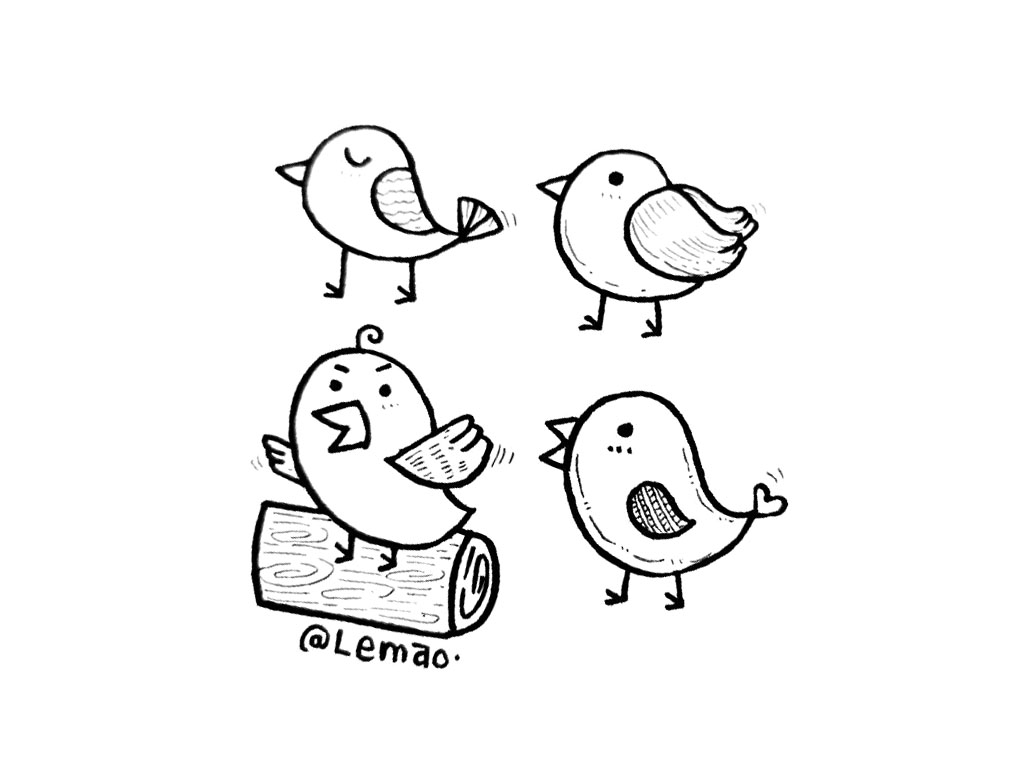 一组可爱小鸟简笔画图片-图2