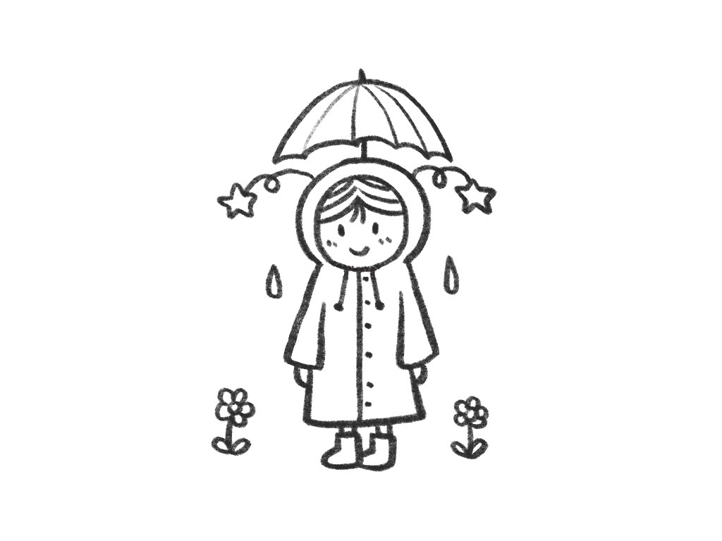 下雨天穿雨衣的小朋友简笔画教程-图8