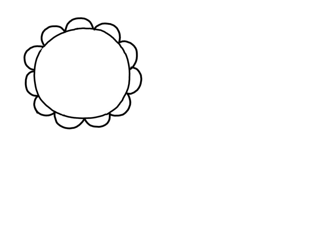 步骤1：先画一个月饼图案的边框